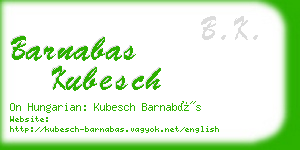 barnabas kubesch business card